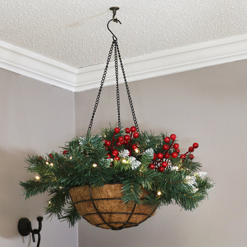 pre lit hanging baskets