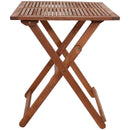 Sunnydaze Meranti Wood Folding 23.75-Inch Square Bistro Table with Teak Oil Finish