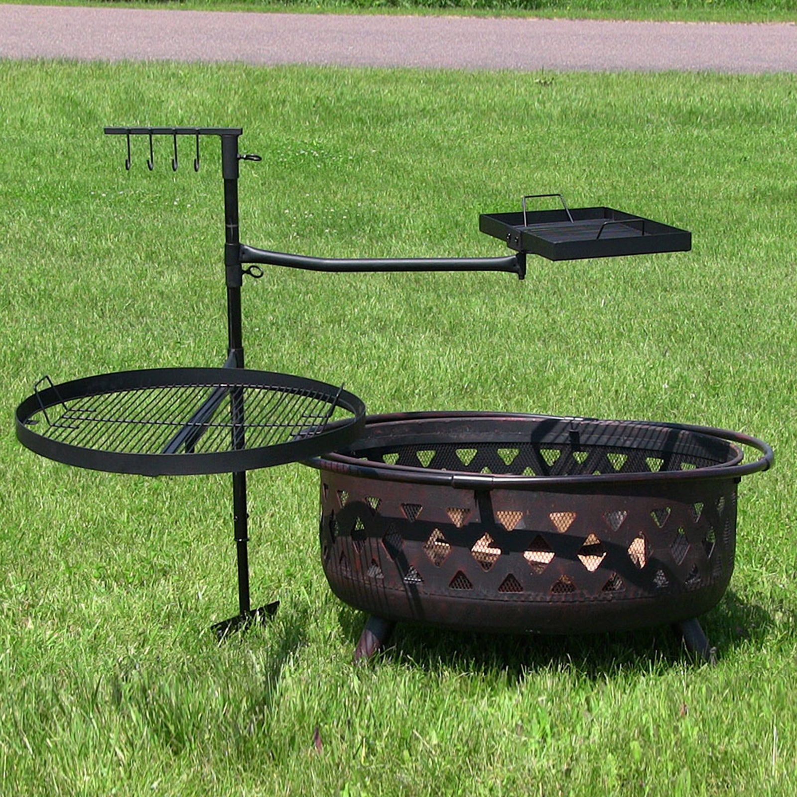 Sunnydaze Dual Campfire Cooking Swivel Grill System 