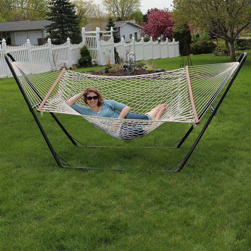 sunnydaze cotton rope hammock