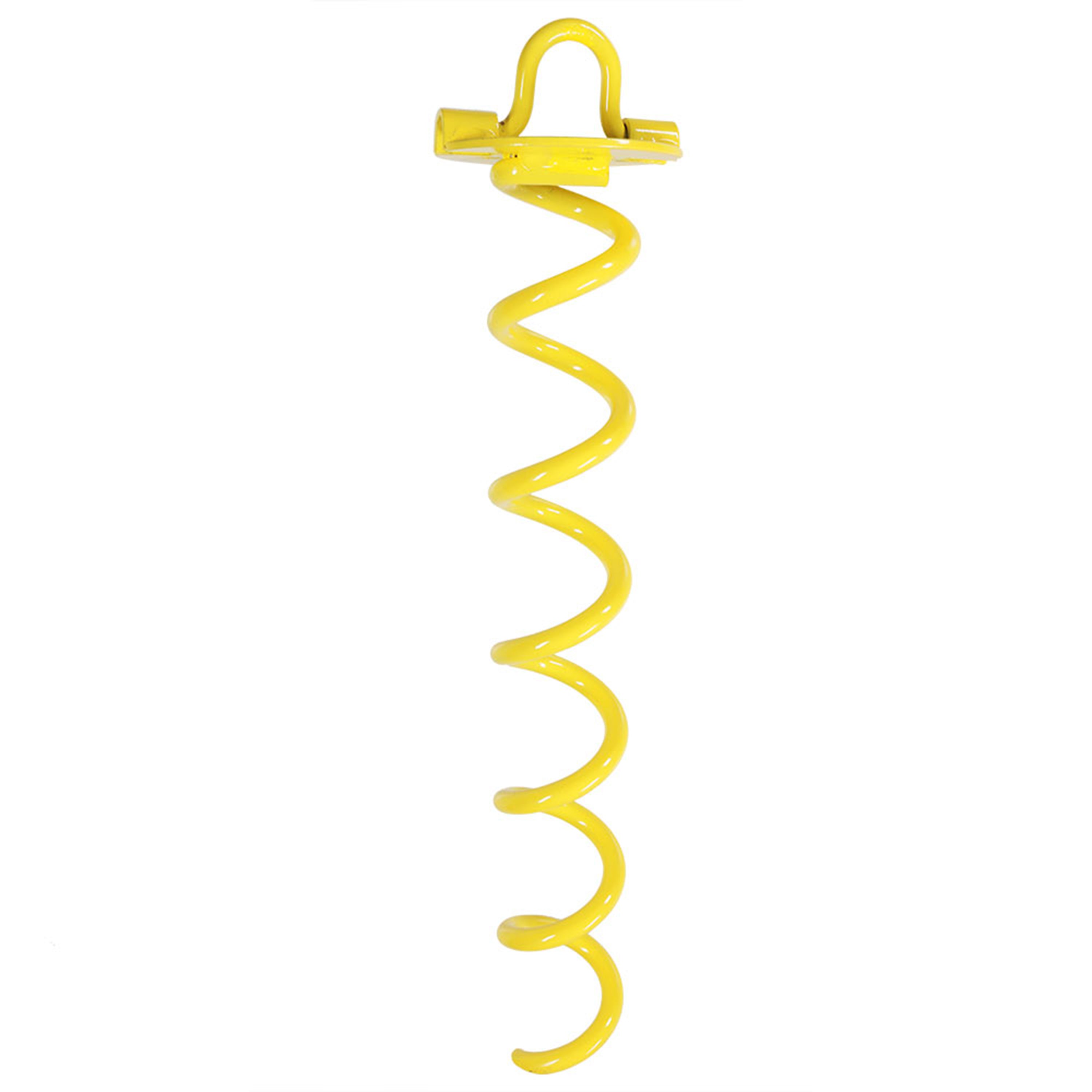 Sunnydaze Yellow Spiral Ground Anchor with Folding Ring - Sunnydaze Decor product image