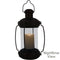 Sunnydaze 12-Inch Outdoor Antique Hanging Solar Lantern with Candle and LED Light