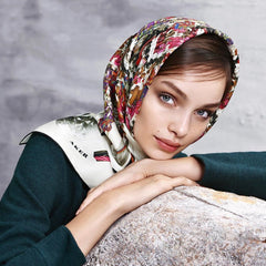 Wear silk scarf as a head scarf