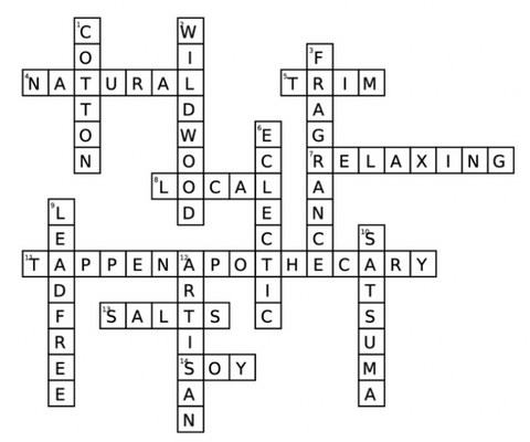 Tappen Apothecary Crossword answer key