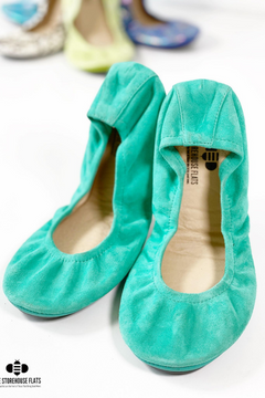 Tropical Green Suede Storehouse Flats