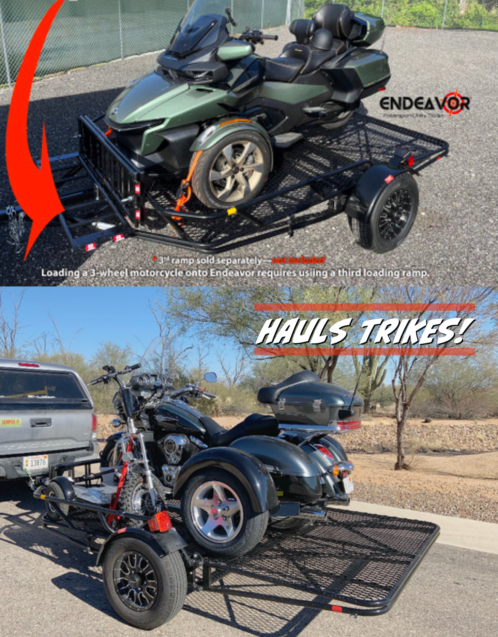 Trike trailer, can am ryker trailer hauls motorcycles and trike bikes