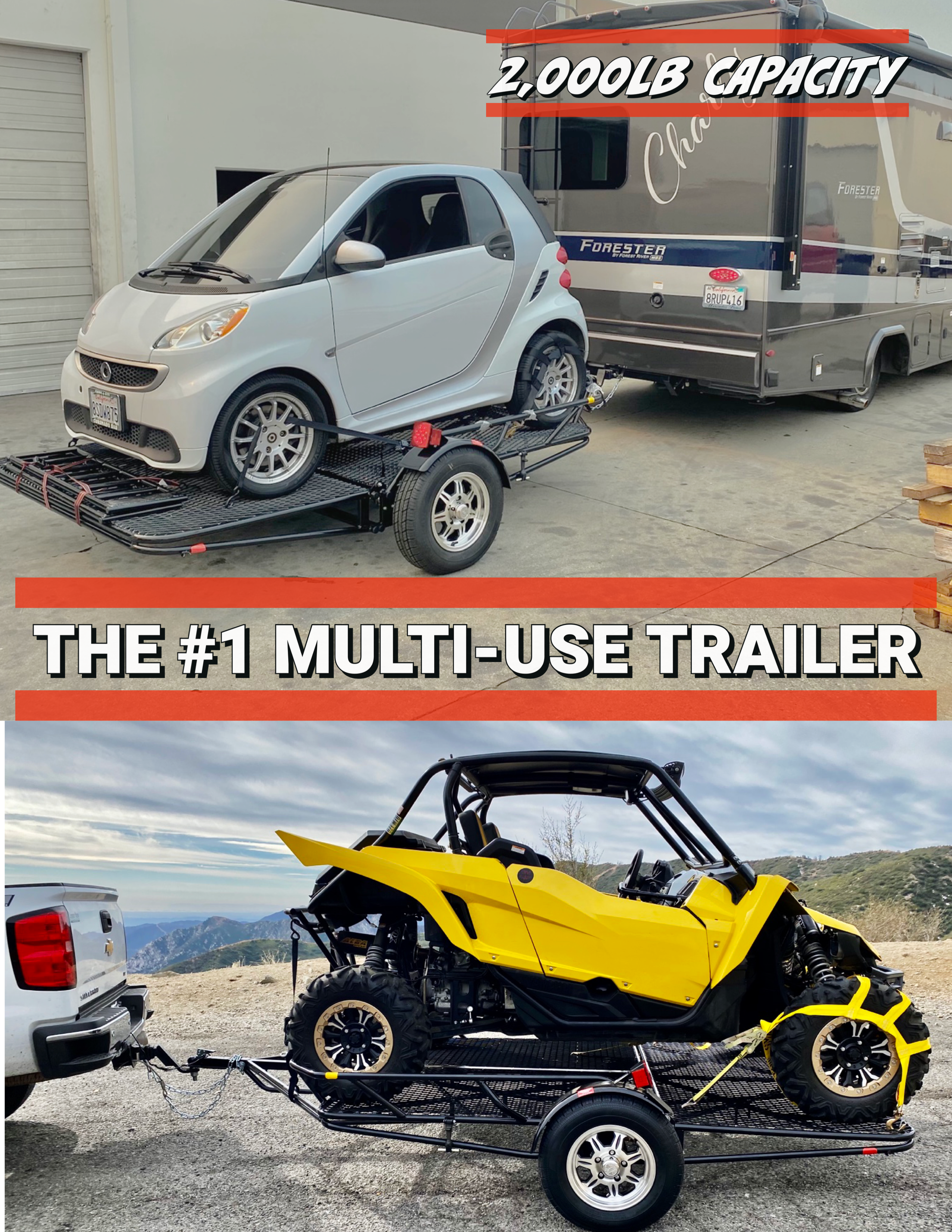 Stand up Utility Trailer highest rated, lowest priced fold up stand up trailer