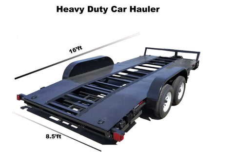 Car hauler flat bed trailer Haul vehilces car trucks and vans. Similar to Big Tex trailers, PJ car Hauler and flat bed Carson trailers