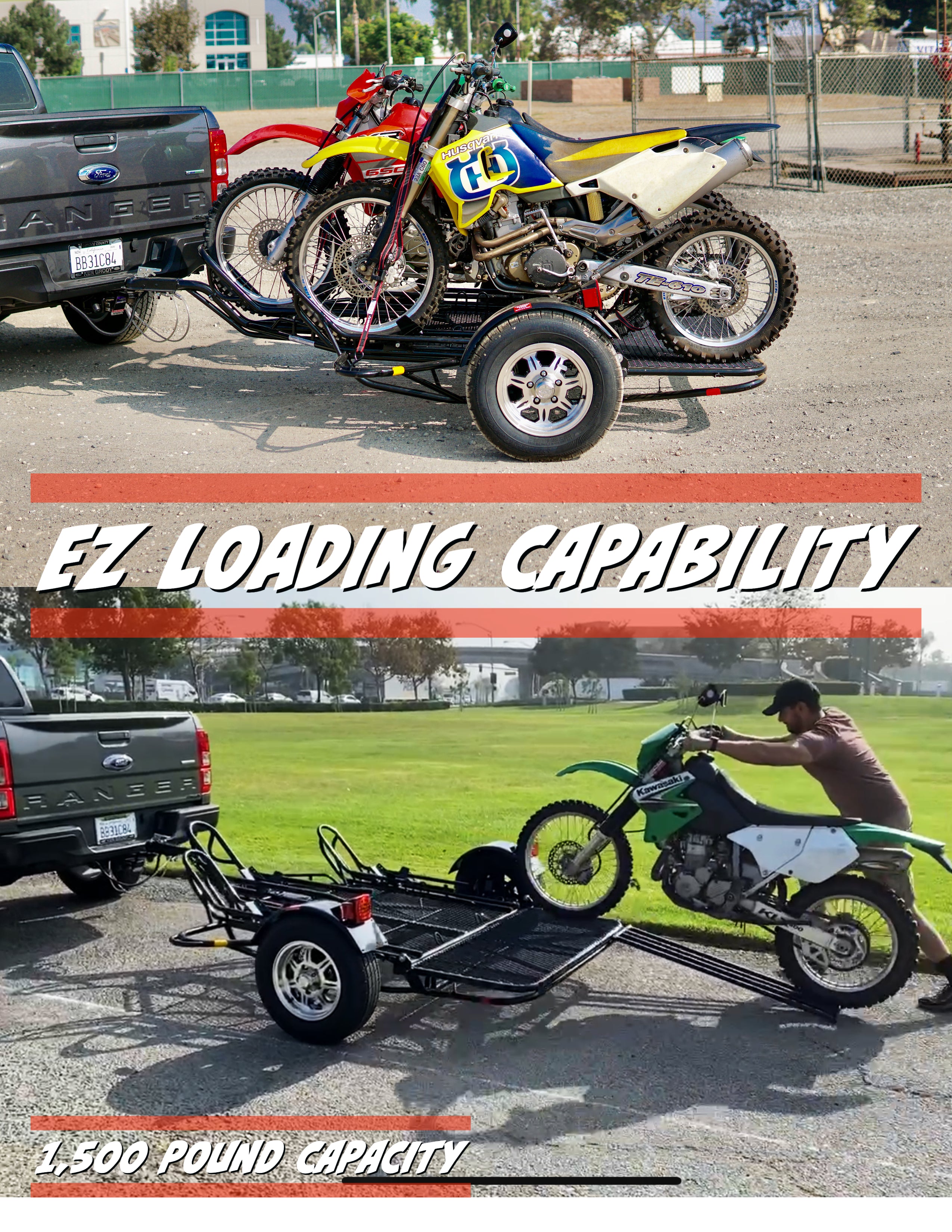 Folding Stand up motorcycle trailer from kendon motorcycle trailers