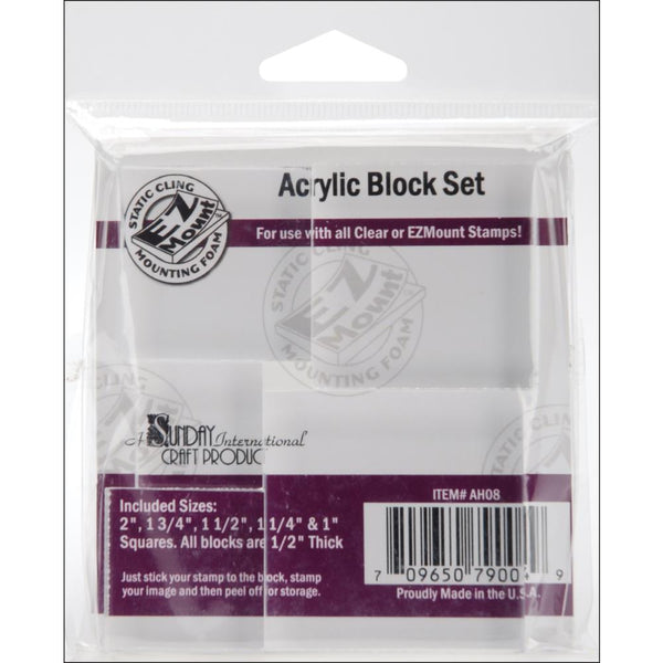 Apple Pie Memories Acrylic Stamp Block Asst. Set 3/Pkg. 1/2 Inch Thick,  NEW