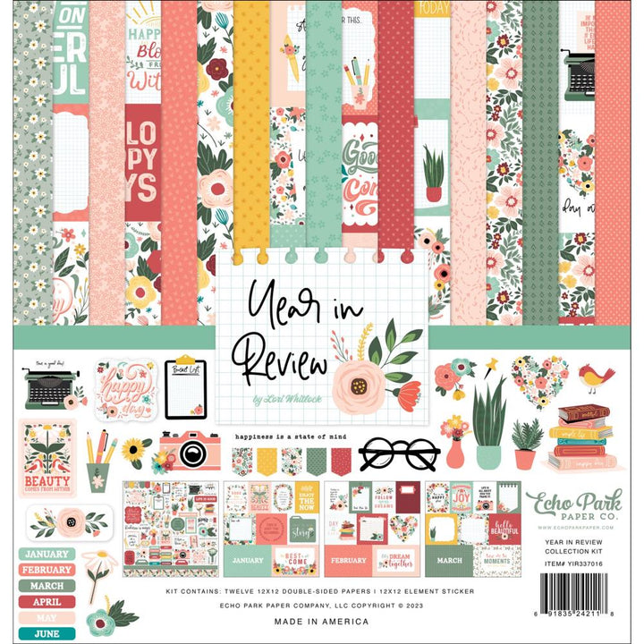 Christmas Time Collection Cardinal Floral 12 x 12 Double-Sided Scrapbook  Paper by Echo Park Paper