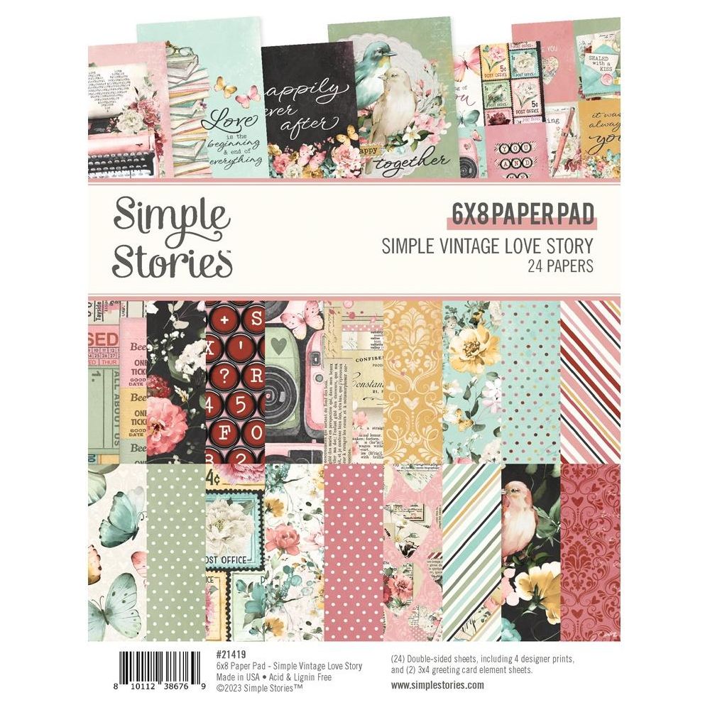 Scrapbook Paper Pad: Baby Girl Collection: 20 Unique Design Background Crafting Sheets