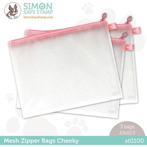 Simon Says Stamp TWILIGHT Blue MESH ZIPPER BAG st0092