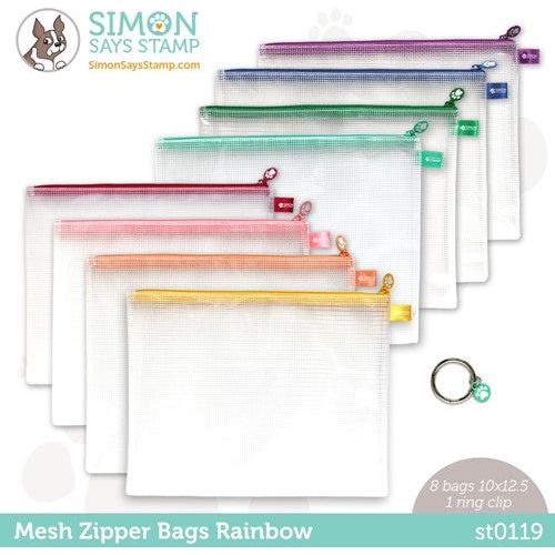 Simon Says Stamp Mesh Zipper Bags Rainbow Set