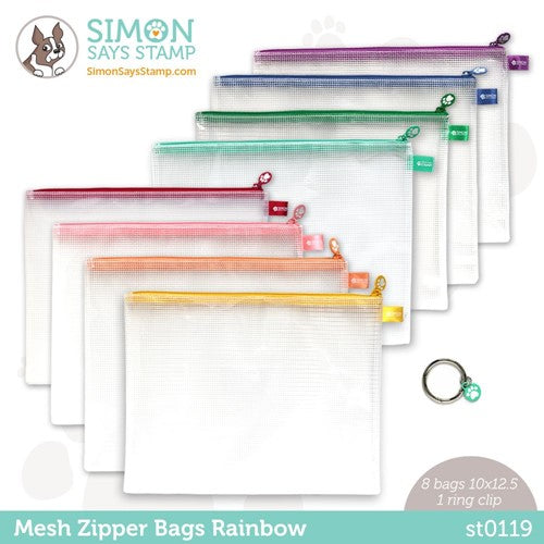Simon Says Stamp Mesh Zipper Bags Rainbow Set