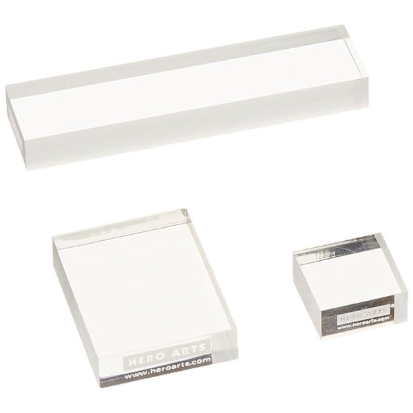 Acrylic Stamp Block, Stamping Block for Clear Rubber Stamps Grid and Grips  Stamping Tools 10CM / 7.5 CM / 5CM 