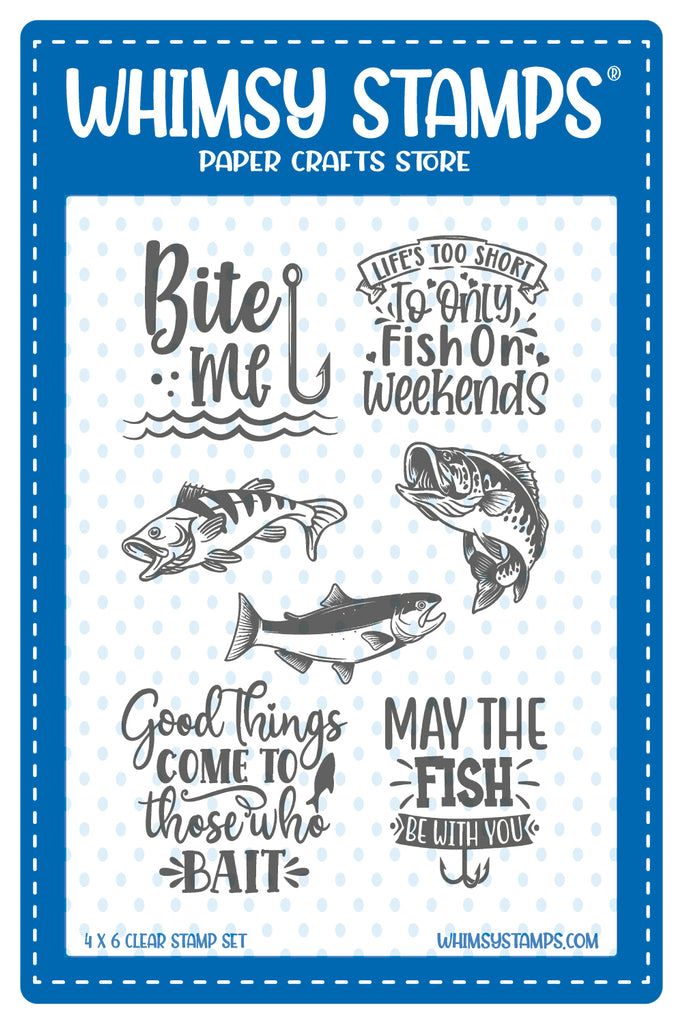 Whimsy Stamps Born to Fish Clear Stamps Cwsd449 | Whimsy Stamps | Crafting & Stamping Supplies from Simon Says Stamp