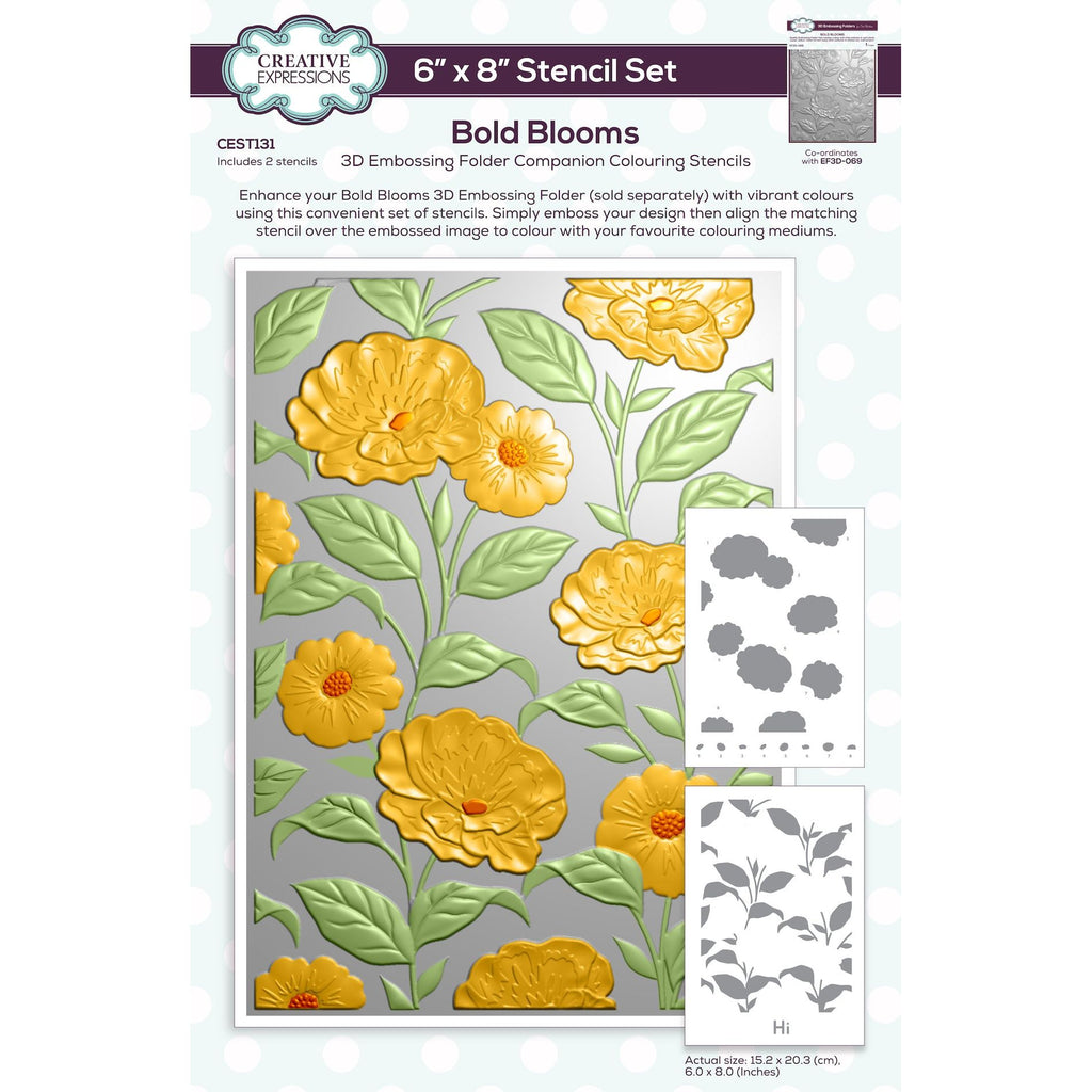 Creative Expressions Bold Blooms 3D Embossing Folder ef3d-069