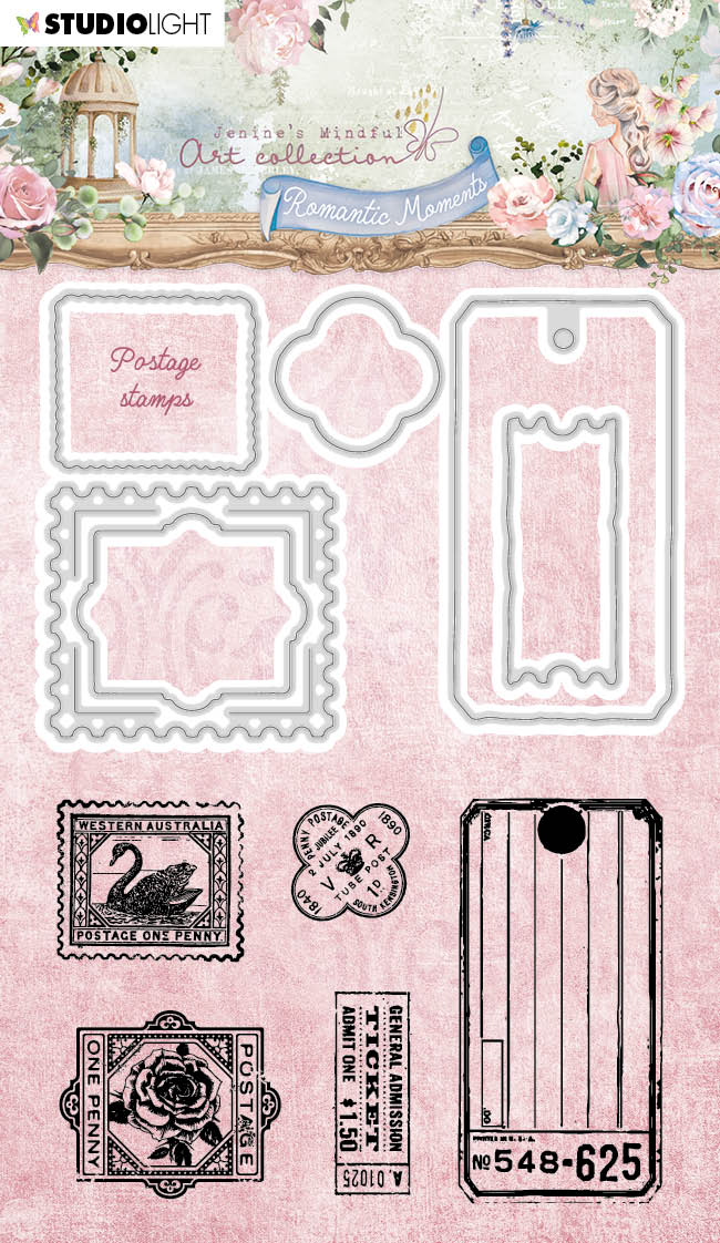 Studio Light - Essentials Small Postal Stamp Envelopes Stamps & Dies