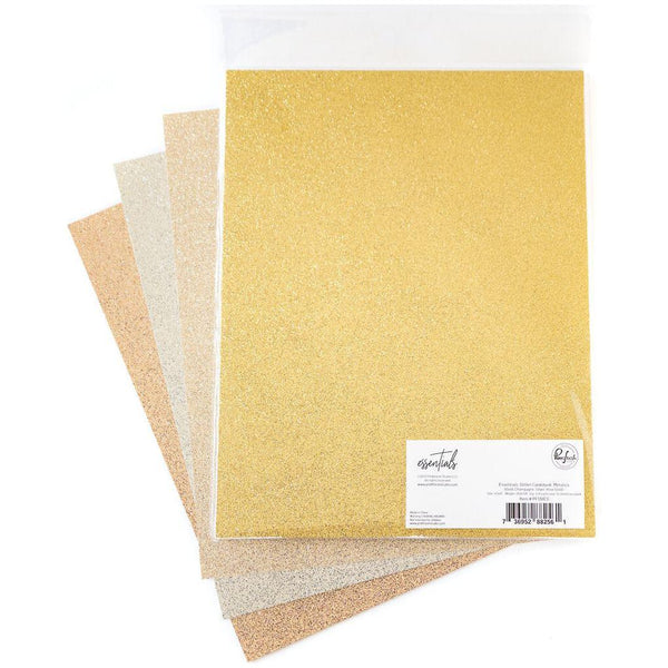 Gold Glitter Cardstock - Double-Sided, No-Shed Glitter, 100 Sheets, 8.5x11