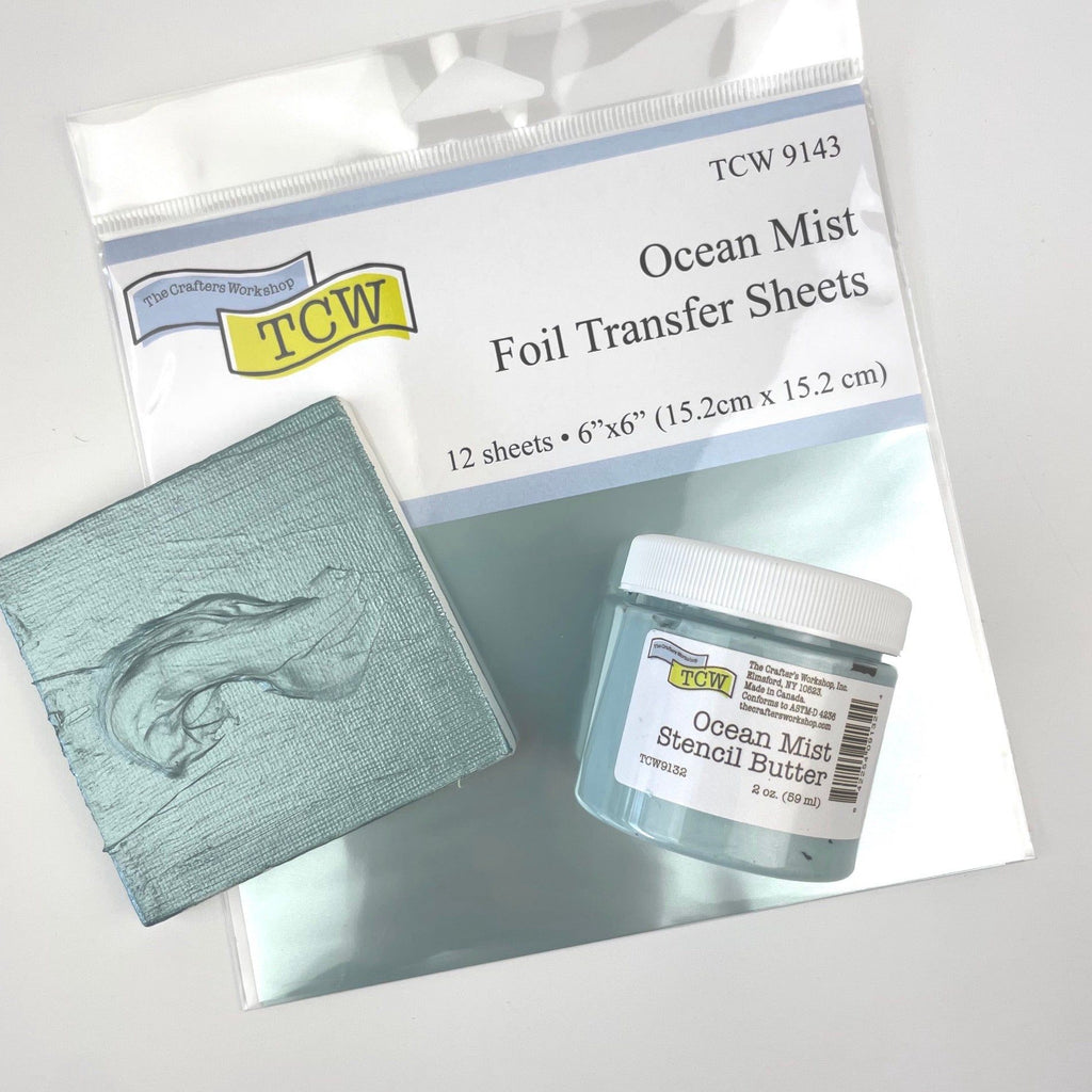 Crafter's Workshop Foil Transfer Sheets 6X6 12/Pkg-Ocean Mist