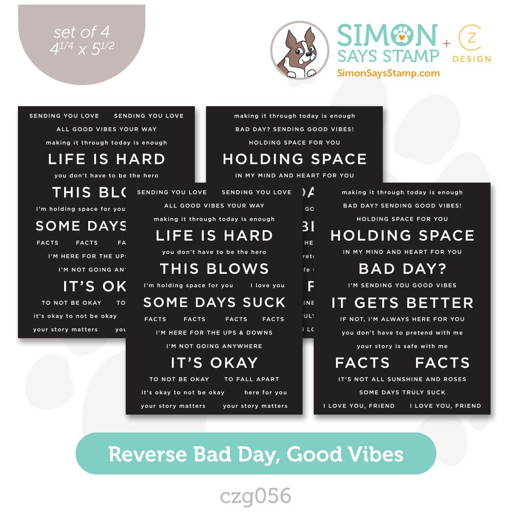 CZ Design Sentiment Strips Reverse Bad Day Good Vibes czg056 Sunny Vibes