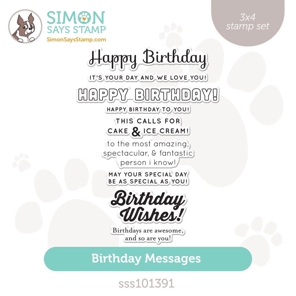 Simon Says Clear Stamps BIRTHDAY SENTIMENTS sss302481