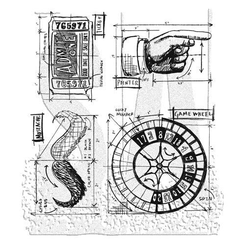 Tim Holtz Cling Mount Stamps - Mini Blueprints 3 CMS150