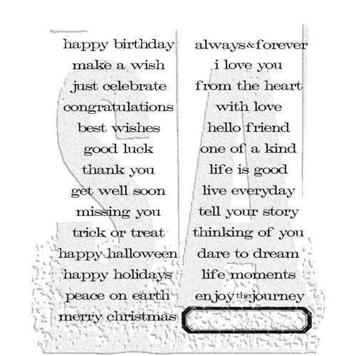 Tim Holtz Simple Sayings Cling Stamp Set