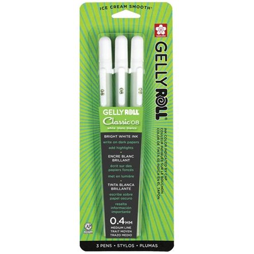 Sakura Gelly Roll Classic White Gel Ink Pen Fine Medium Bold | Pack 6 or 12  Pens