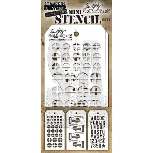 Tim Holtz Mini Layered Stencil Set 3-pkg-set #32