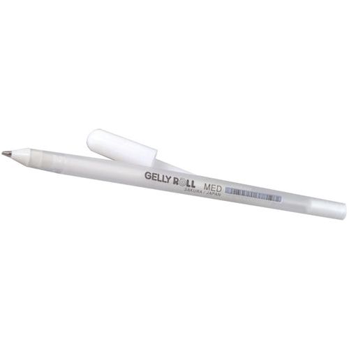 OfficeTree 3 x White Gel Pens for Art - White Pens for Art Fine 0.75 mm -  Gelly