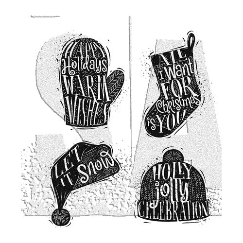 Tim Holtz Cling Rubber Stamps FESTIVE OVERLAY CMS357