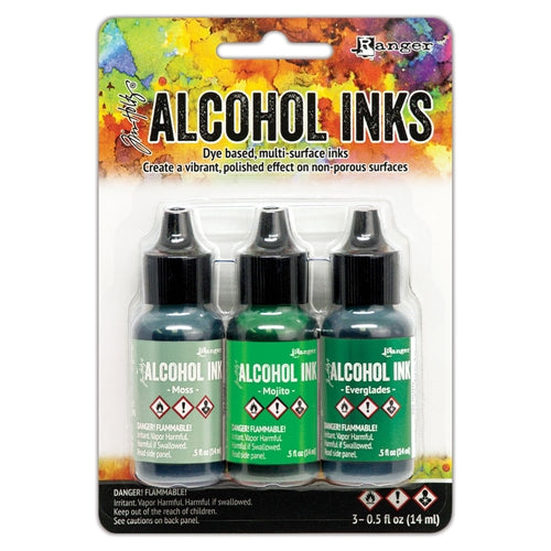 Brand New 2020 Release Ranger Alcohol Ink Swatches (Everglades, Moss,  Mojito) - Tim Holtz 