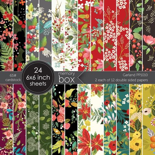 Poinsettia Scrapbook Paper - Reminisce A Christmas Story - 5pc