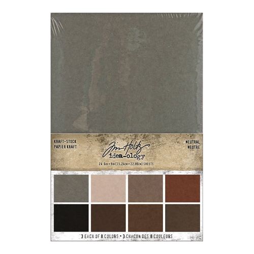 Idea-Ology Kraft Stock Cardstock Pad Metallic Gold & Silver 8inx8in