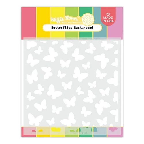 Waffle Flower Background Butterflies Stencil