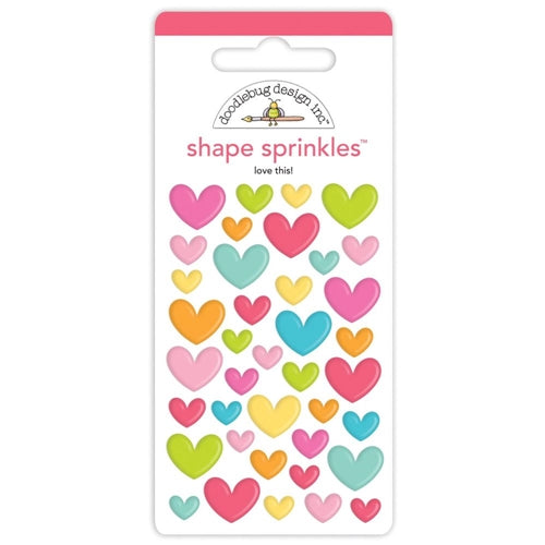 Bubblegum Heart Puffy Shapes Stickers
