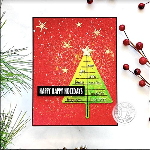 Hero Arts SA200 Color Layering Stencils, O Christmas Tree