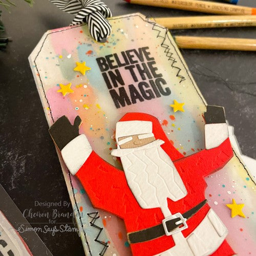 Tim Holtz Clear Stamps and Stencil FESTIVE OVERLAY THMM135