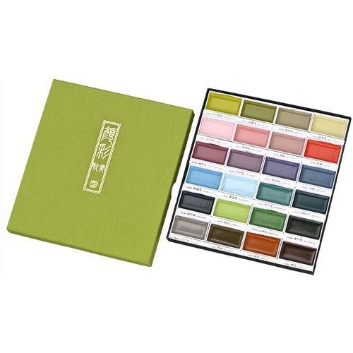 Finetec Artist Mica Watercolor - Pearlescent Set of 24 Green