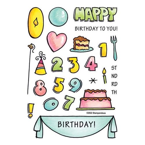 STP-119 Spellbinders Awesome Birthday Clear Stamps