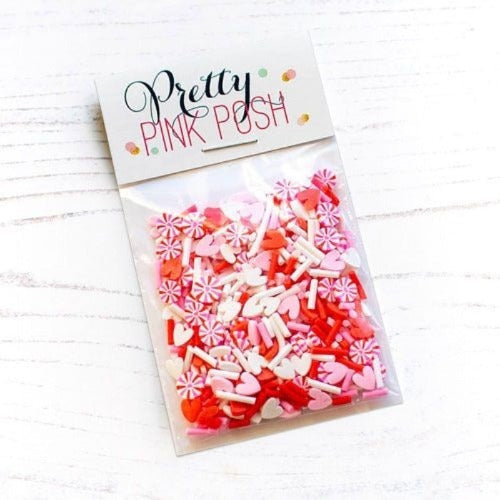 Sunny Studio Red & Pink Clay Heart Confetti Embellishments - Sunny