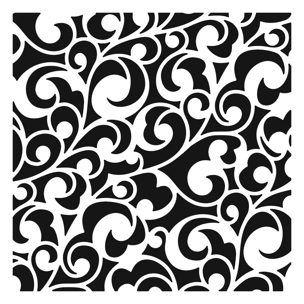 CrafTreat Swirls Calligraphy Stencils for Painting on Wood, Canvas, Paper,  Fabric, Floor - Calligraphy Swirl Stencil - 6x6
