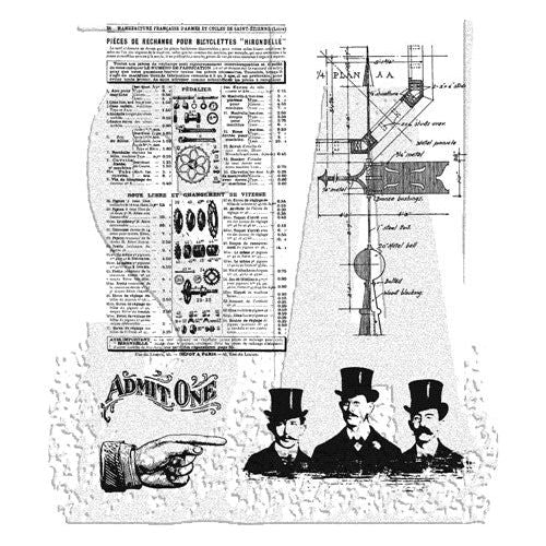 Tim Holtz Cling Mount Stamps - Mini Blueprints 3 CMS150