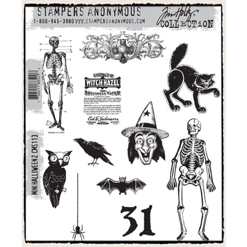 Stampers Anonymous Tim Holtz Cling Mount Halloween Rubber  Stamps: Regions Beyond CMS274 : Arts, Crafts & Sewing