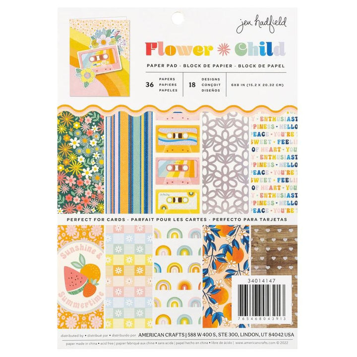 Jen Hadfield Flower Child Foam Sticker Sheet 12X12 63/Pkg-W