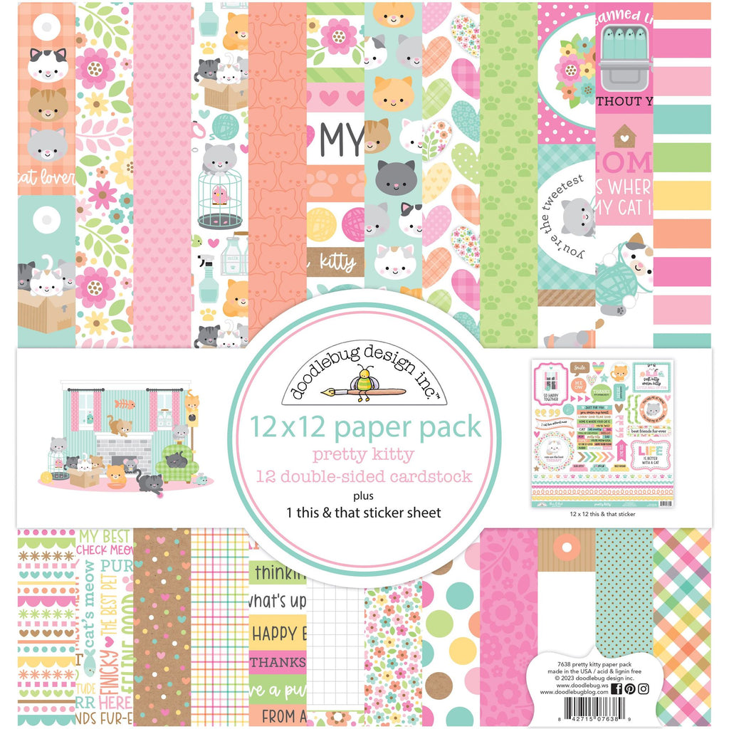 Doodlebug Petite Prints 12 x 12 Pad Plaid-Polka Dot