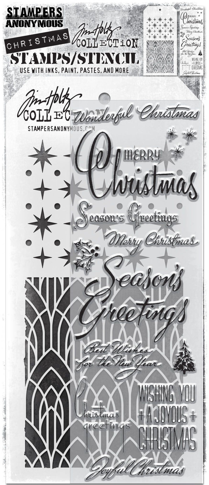 Tim Holtz Clear Stamps and Stencil HOLIDAY THINGS THMM152 – Simon Says Stamp