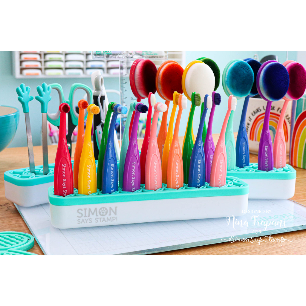 Craft Ink Blending Brushes,Ink Blending Tools 10 Colorful Pack Set Broad  Application Assortment Crafter Color Coded Handles （Brush Head Diameter  1.14